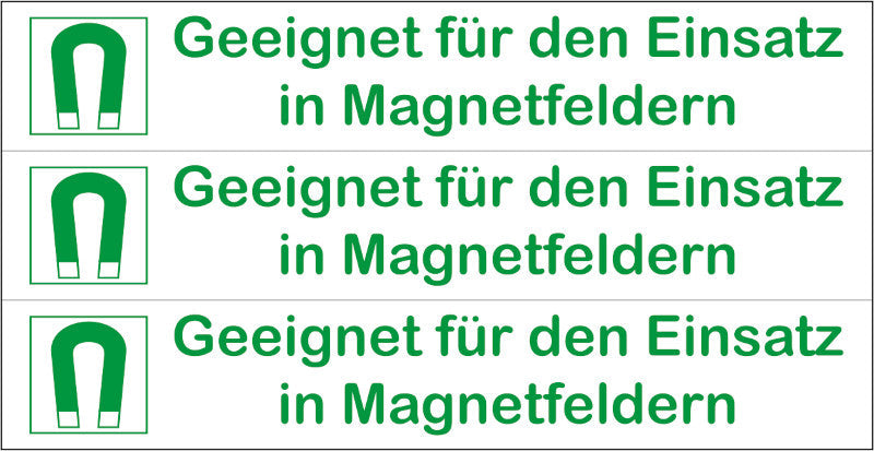 Aufkleber "Geeignet für den Einsatz in Magnetfeldern"