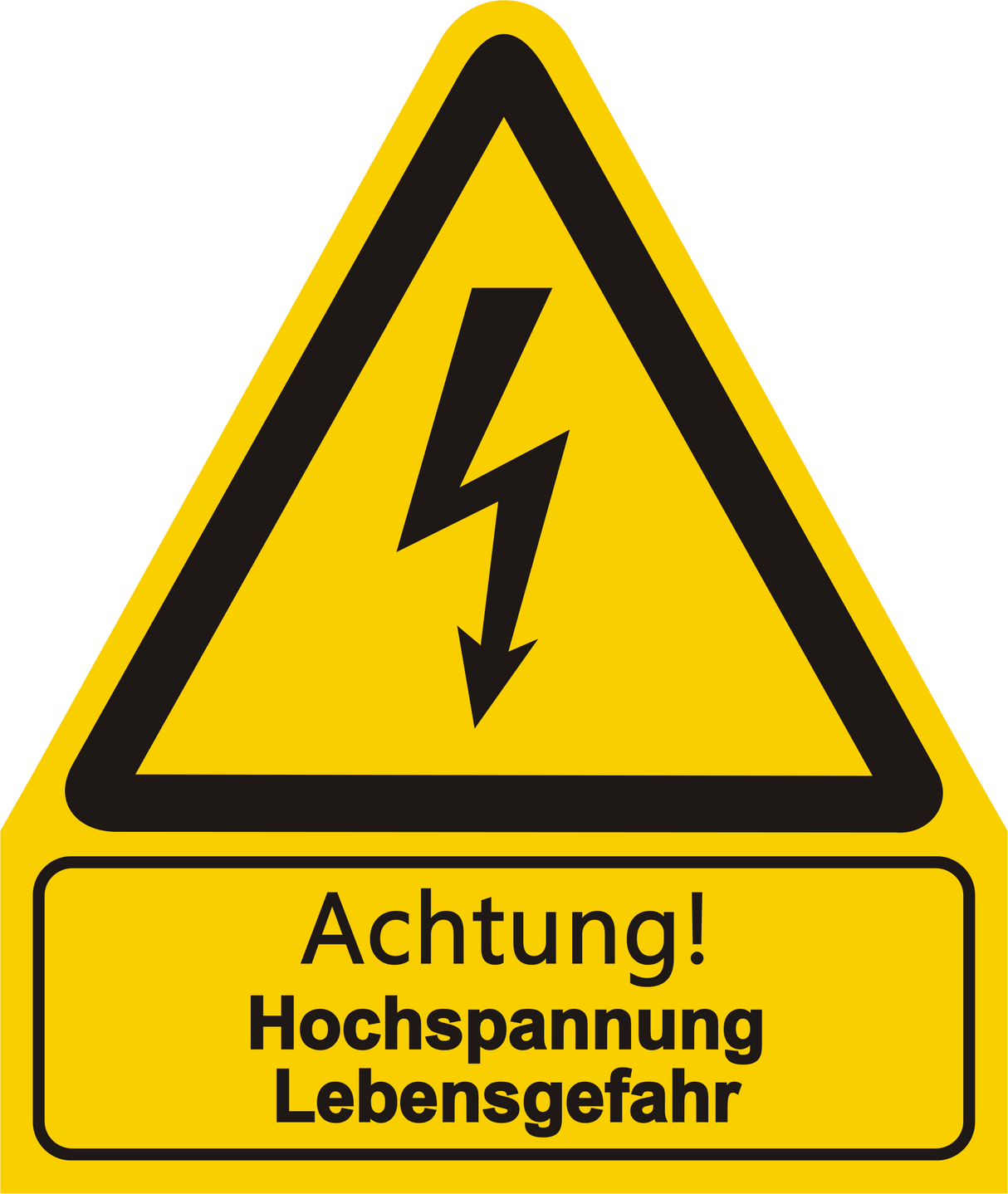 Warnschild W 08 mit Text Achtung! Elektrischer Betriebsraum