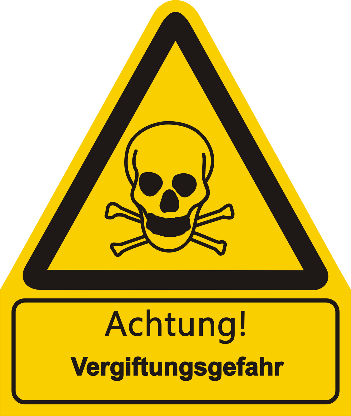 Warnschild W 08 mit Text Achtung! Hochspannung Lebensgefahr