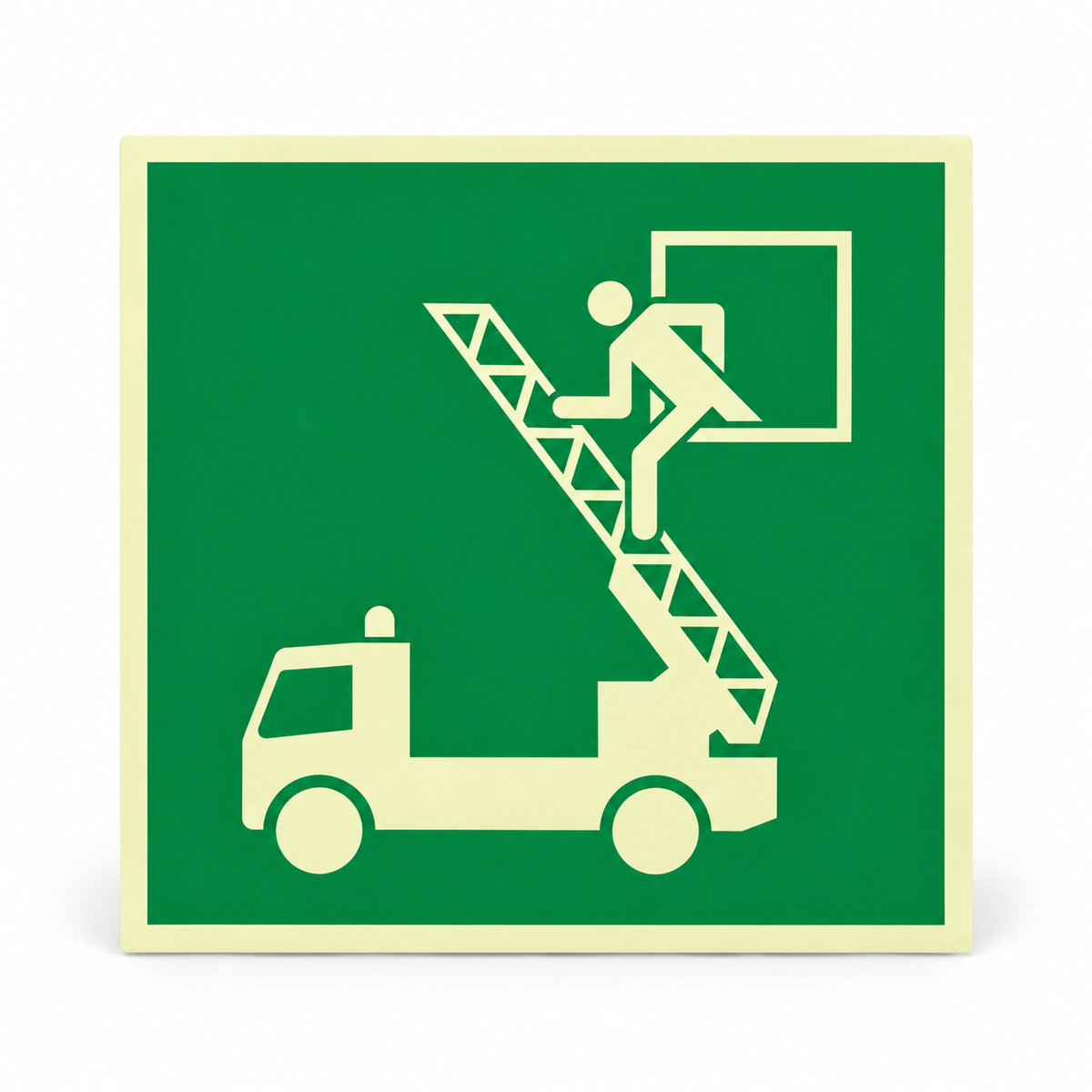 Rettungsschild Rettungsfenster – ISO 7010 – Langnachleuchtende Folie Ultra