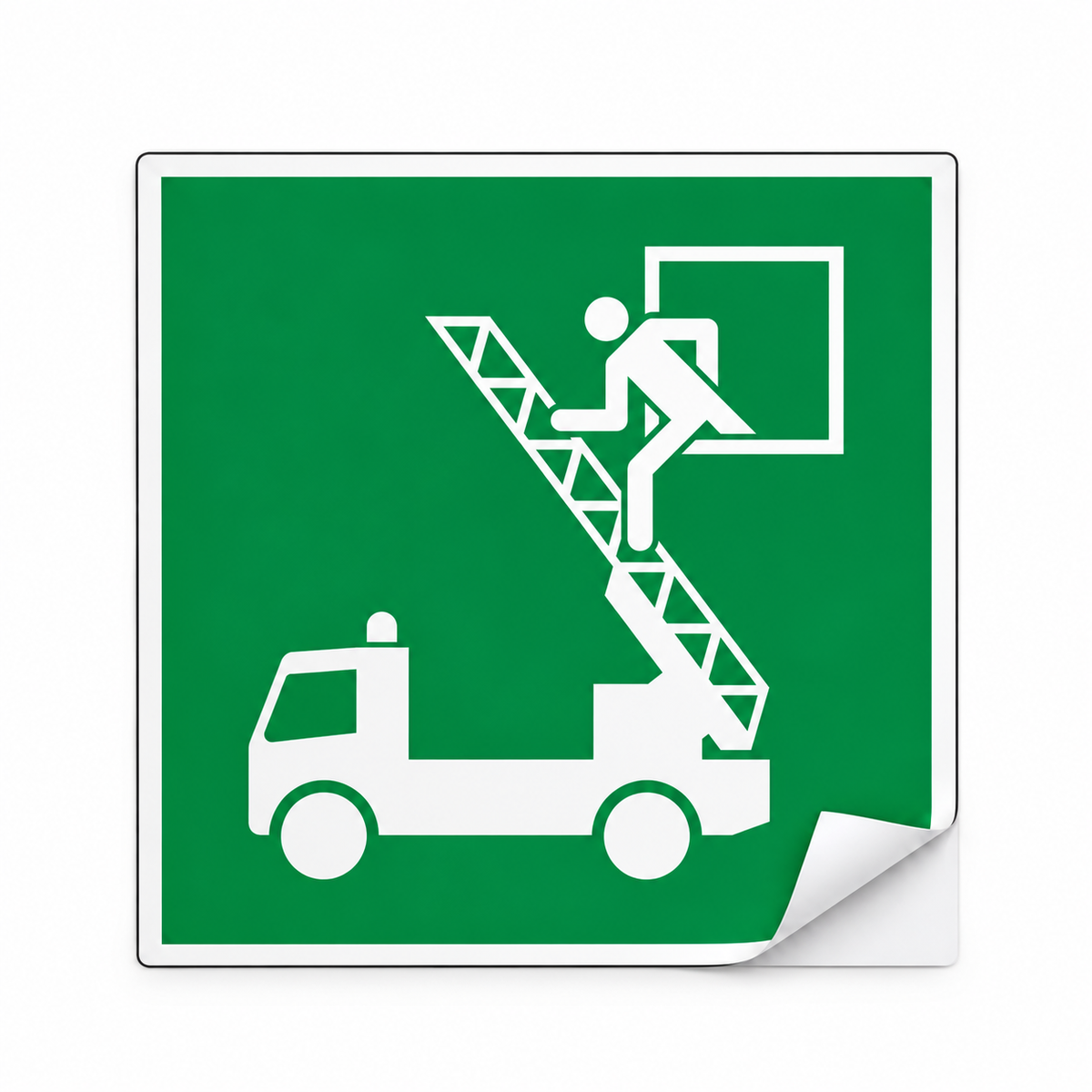 Rettungsschild Rettungsfenster – ISO 7010 – Selbstklebende Folie