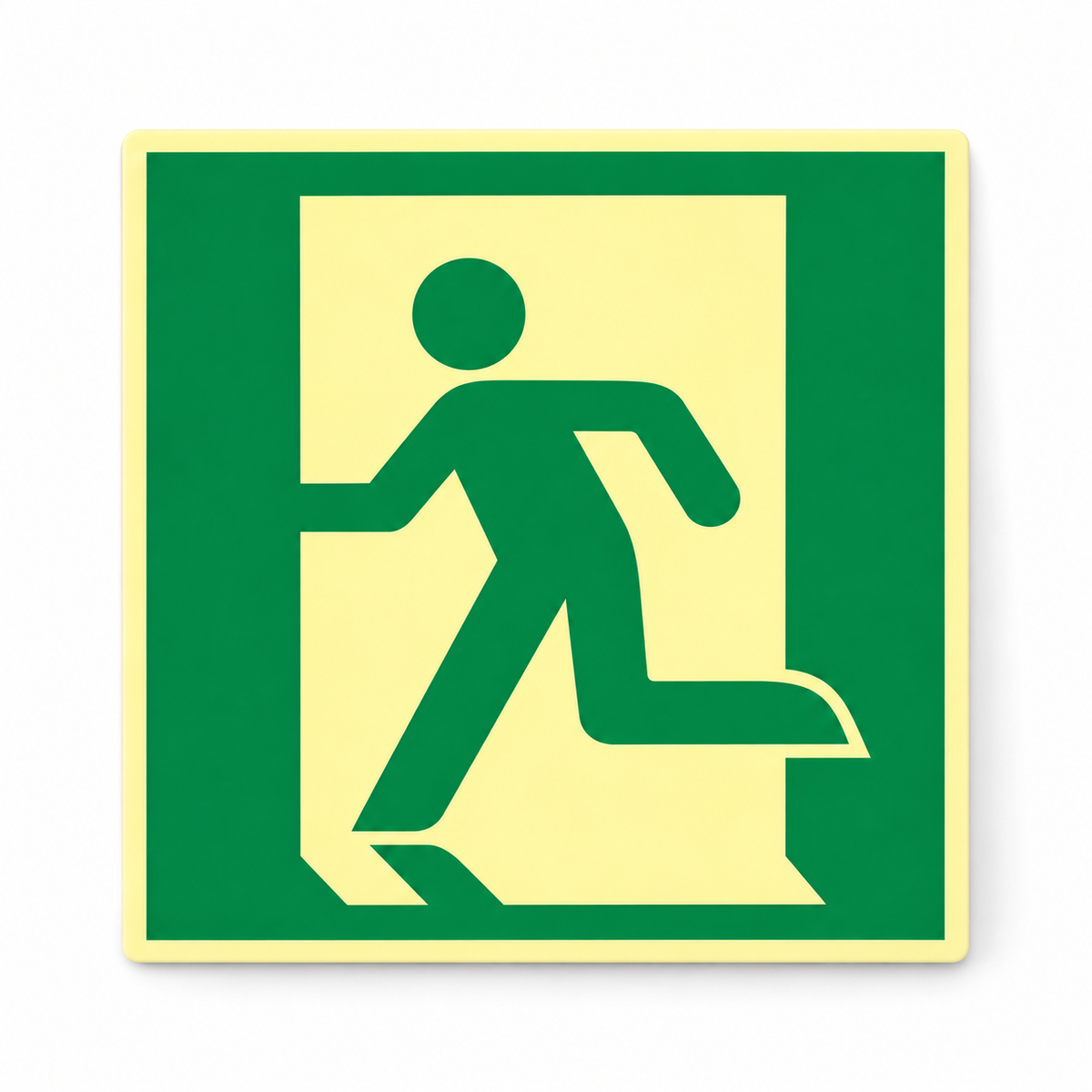 Rettungswegschild links – ISO 7010 – Symbol – Langnachleuchtende Folie