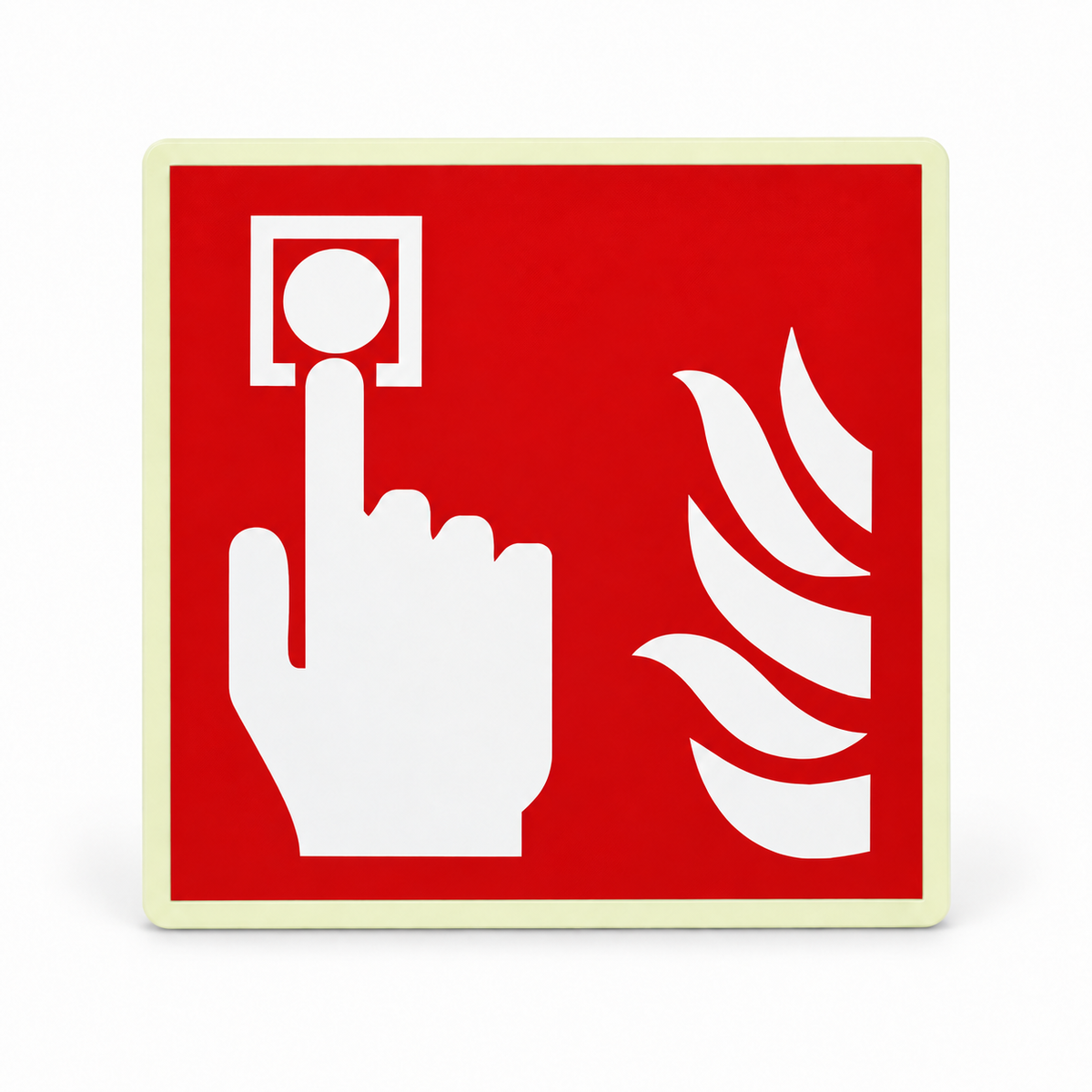 Brandschutzschild Brandmelder – ISO 7010 – Kunststoff langnachleuchtend Ultra