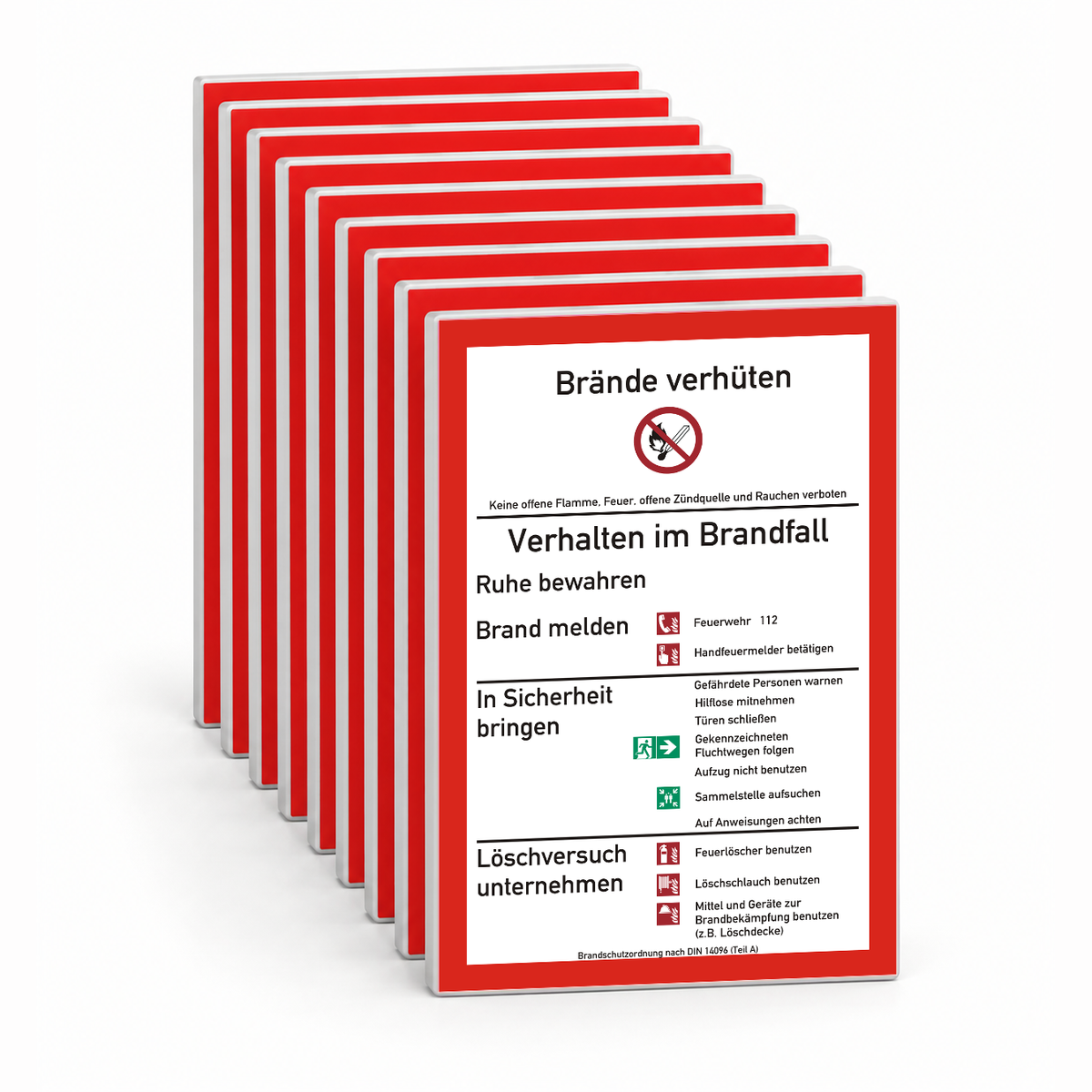 Brandschutzordnung (Teil A) – ISO 7010 – Mehrfachpack