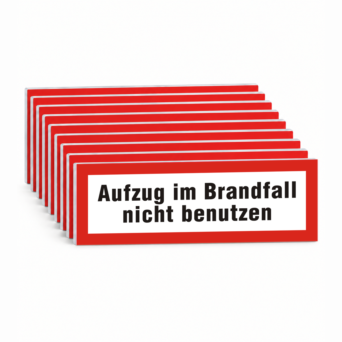 Brandschutzschild "Aufzug im Brandfall nicht benutzen" – Mehrfachpack