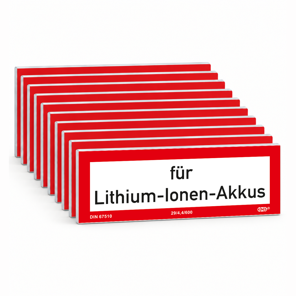 Brandschutzschild "für Lithium-Ionen Akkus" – Mehrfachpack