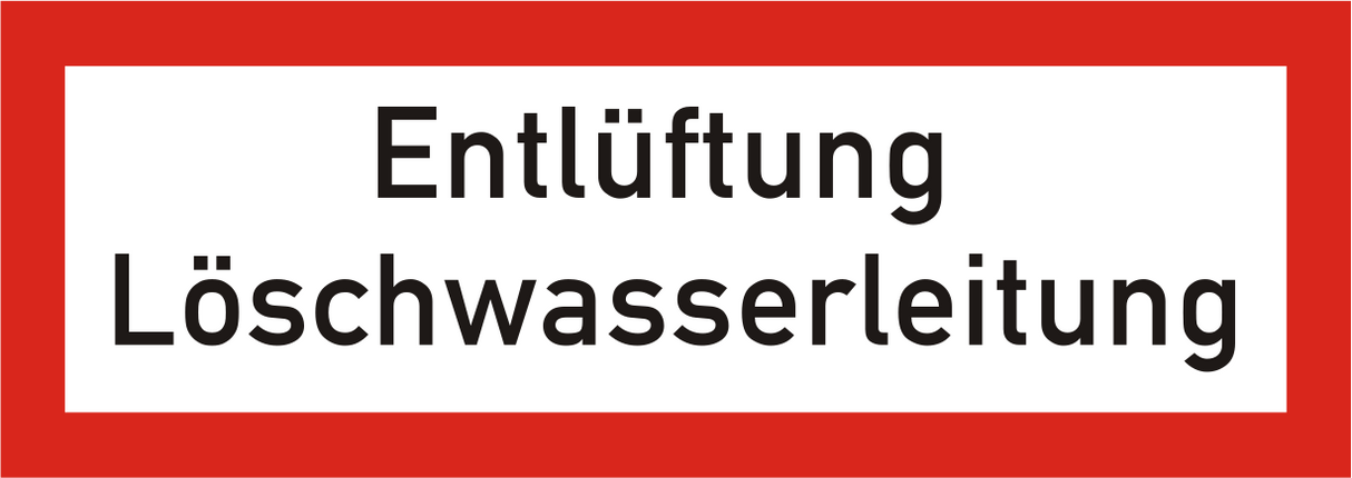 Brandschutzschild Entlüftung Löschwasserleitung