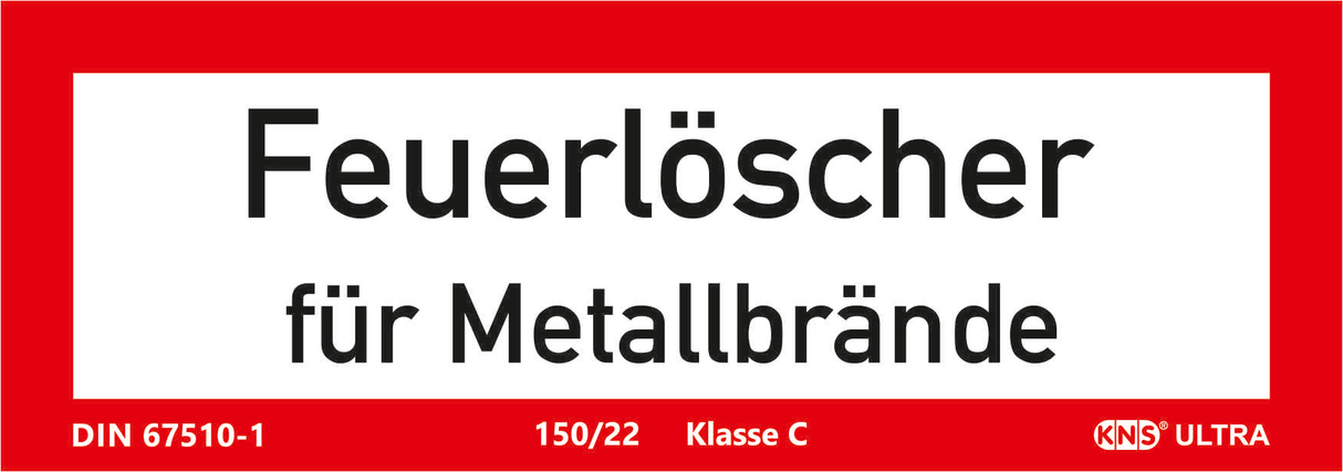 Brandschutzschild "Feuerlöscher für Metallbrände"