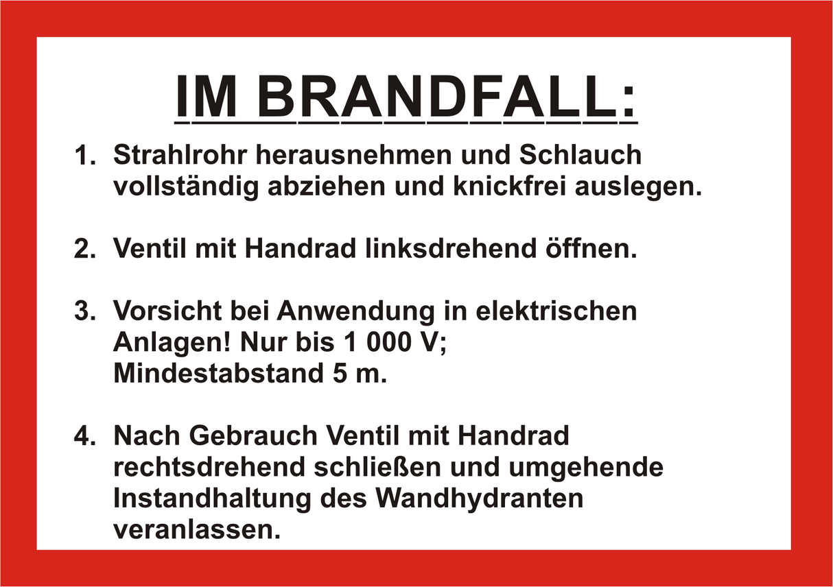 Handhabungsfolie Wandhydrant – DIN 14461-6:2016