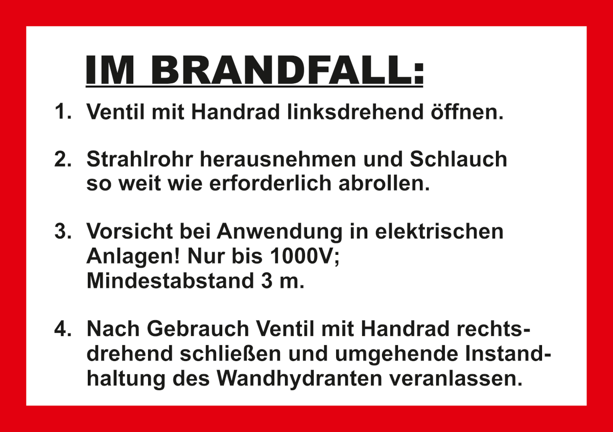 Handhabungsfolie Wandhydrant – Für formfesten Schlauch