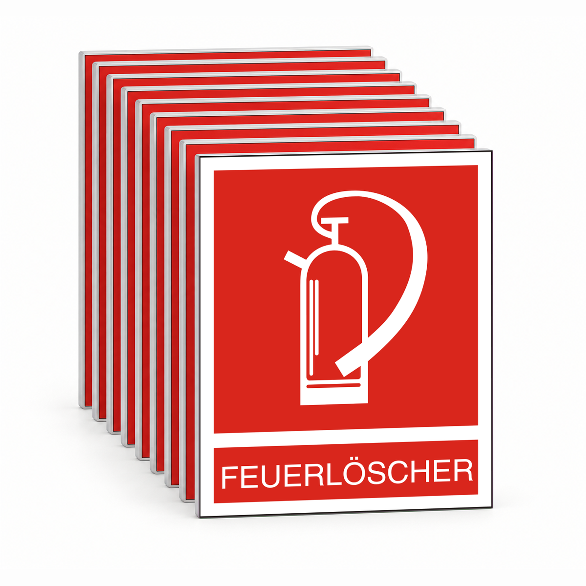 Kombischild Feuerlöscher mit Text – Mehrfachpack