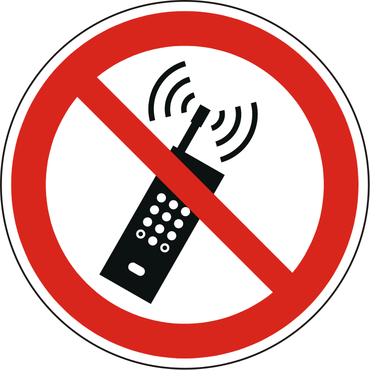 Verbotsschild Mobilfunk verboten – ISO 7010