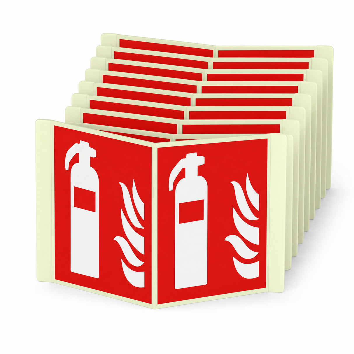 Nasenschild Feuerlöscher – ISO 7010 – Kunststoff langnachleuchtend Ultra (Set)