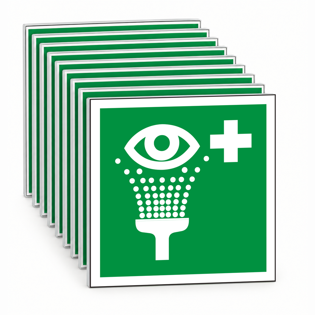 Rettungsschild Augenspüleinrichtung E 011 – ISO 7010 – Mehrfachpack
