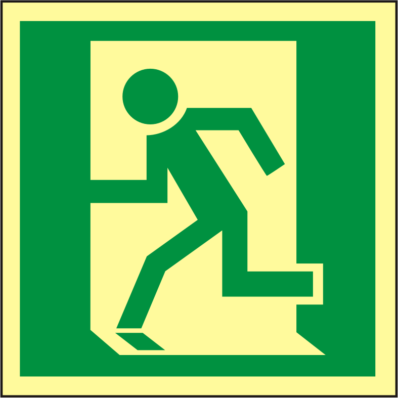 Rettungswegschild links – BGV A8 E09