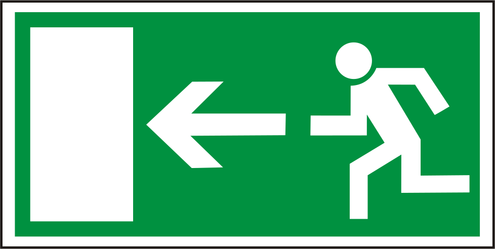 Rettungswegschild links – Symbol