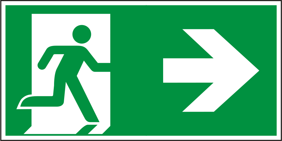 Rettungswegschild rechts – ISO 7010 – E002