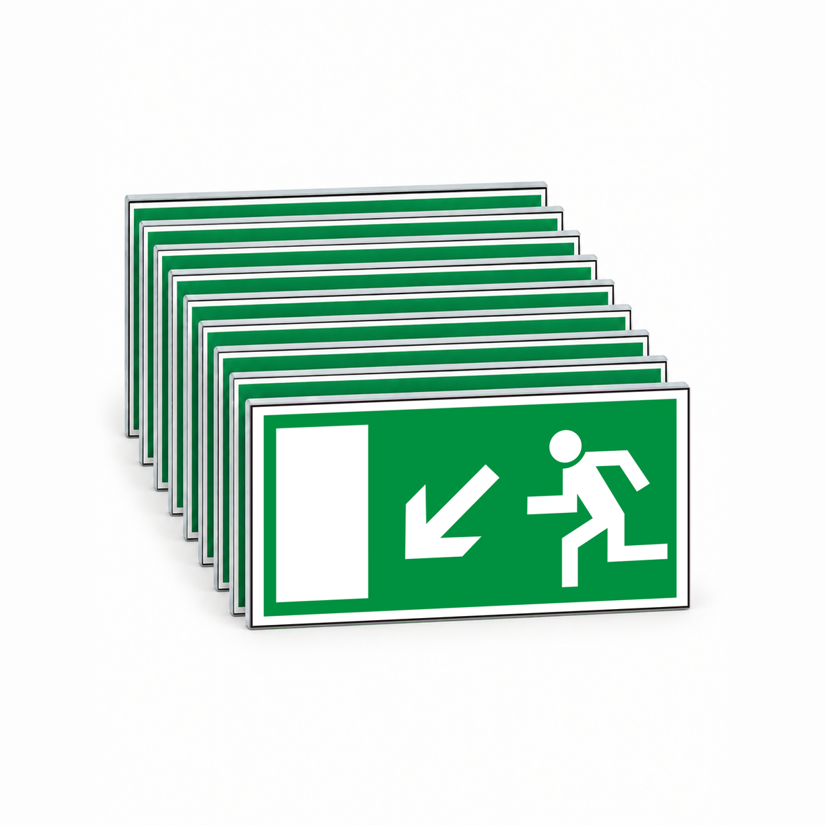 Rettungswegschild links abwärts – Mehrfachpack