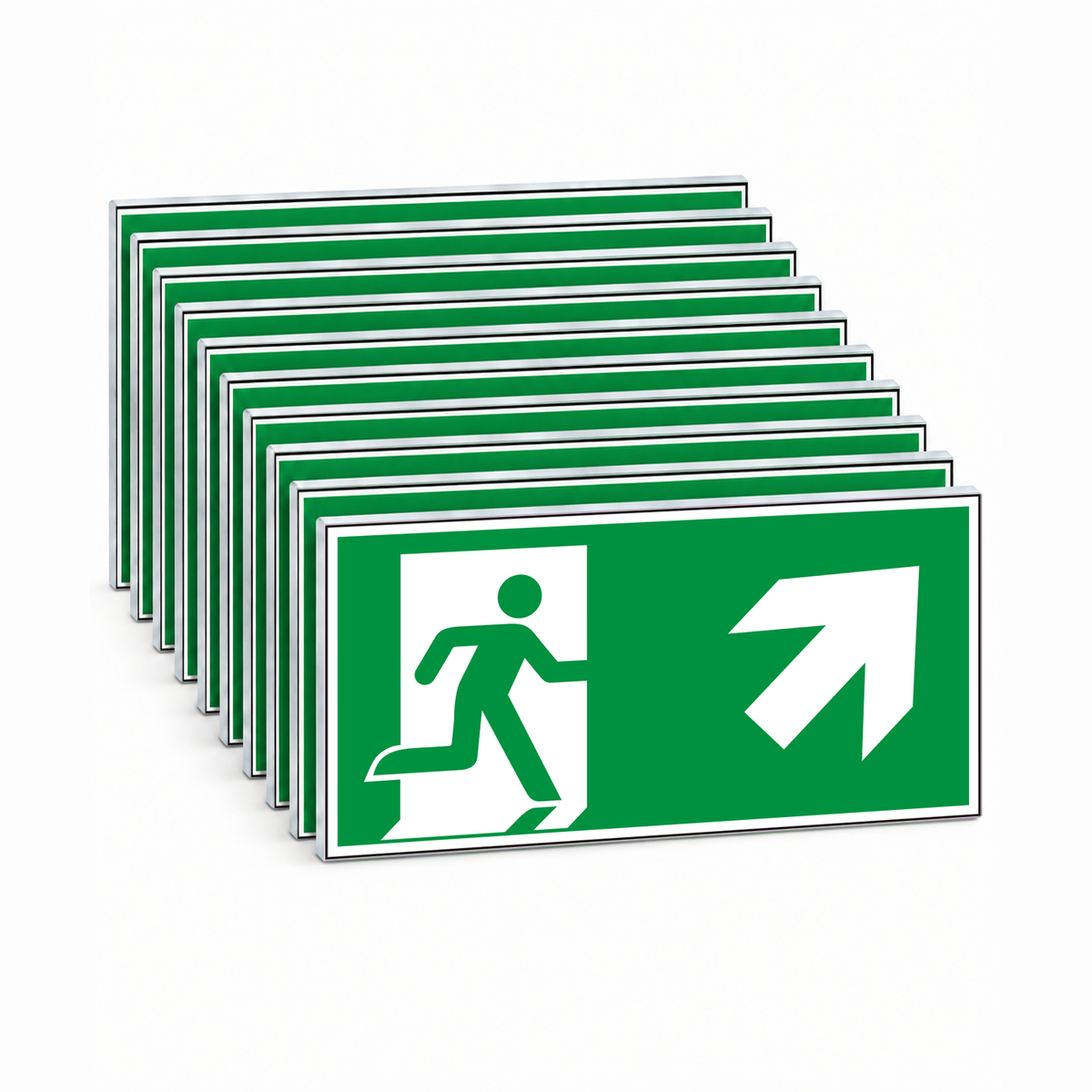 Rettungswegschild rechts aufwärts – ISO 7010 – E002 – Mehrfachpack