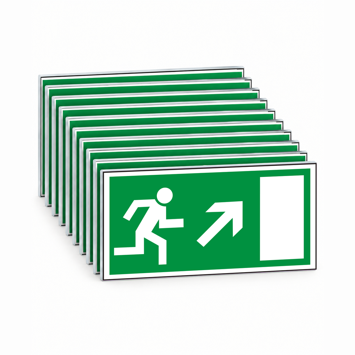 Rettungswegschild rechts aufwärts – Mehrfachpack