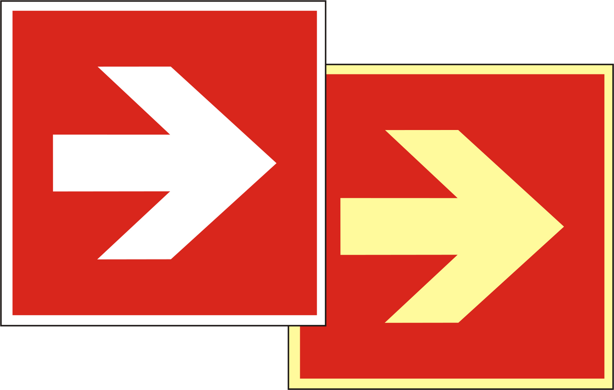 Brandschutzschild Richtungsangabe links/rechts – ISO 7010