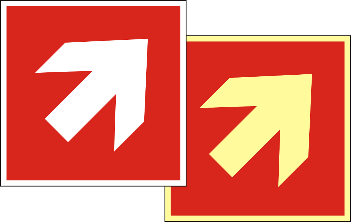 Brandschutzschild Richtungsangabe aufwärts/abwärts – ISO 7010