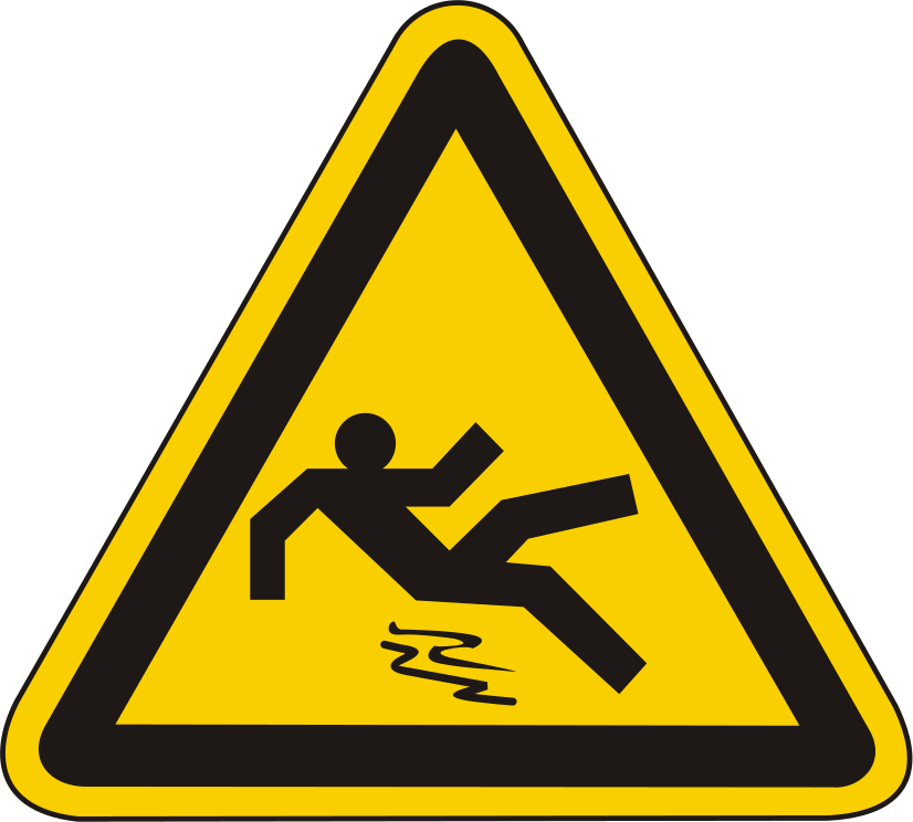 Warnschild Warnung vor Rutschgefahr