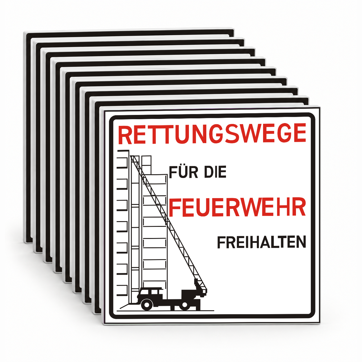 Schild Rettungswege für die Feuerwehr freihalten – Mehrfachpack