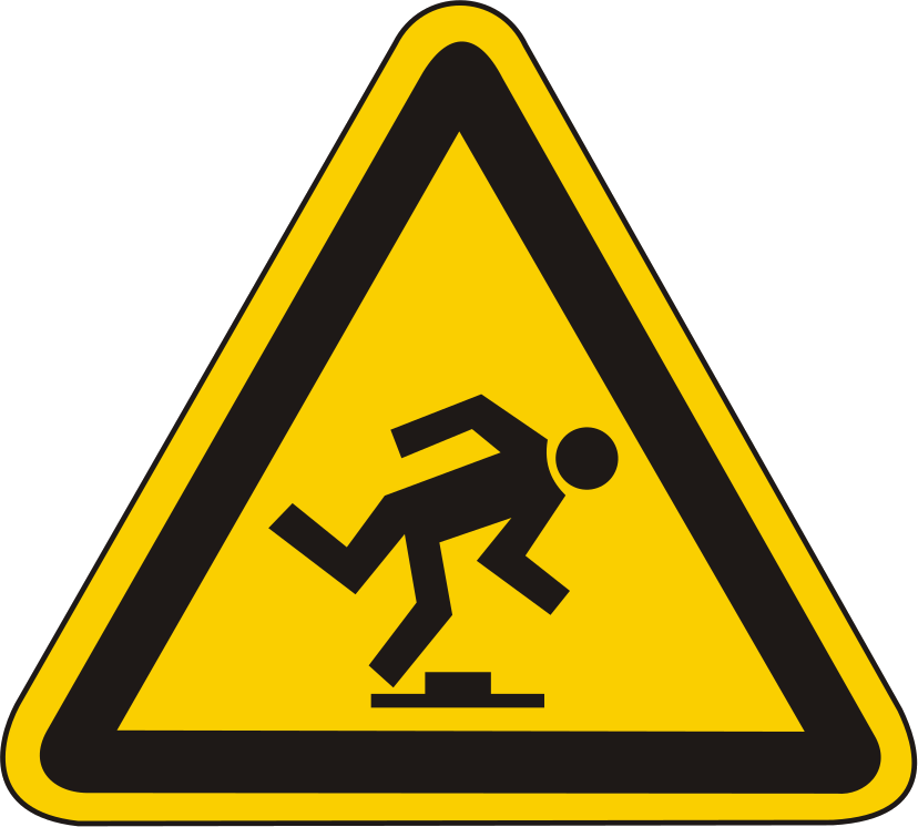 Warnschild Warnung vor Stolpergefahr