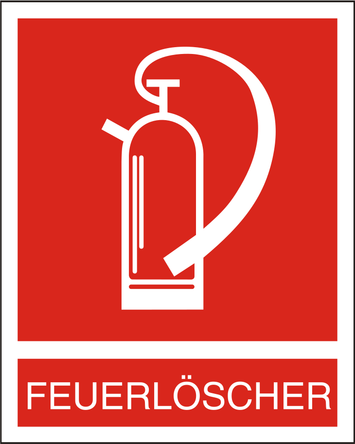 Kombischild Feuerlöscher mit Text