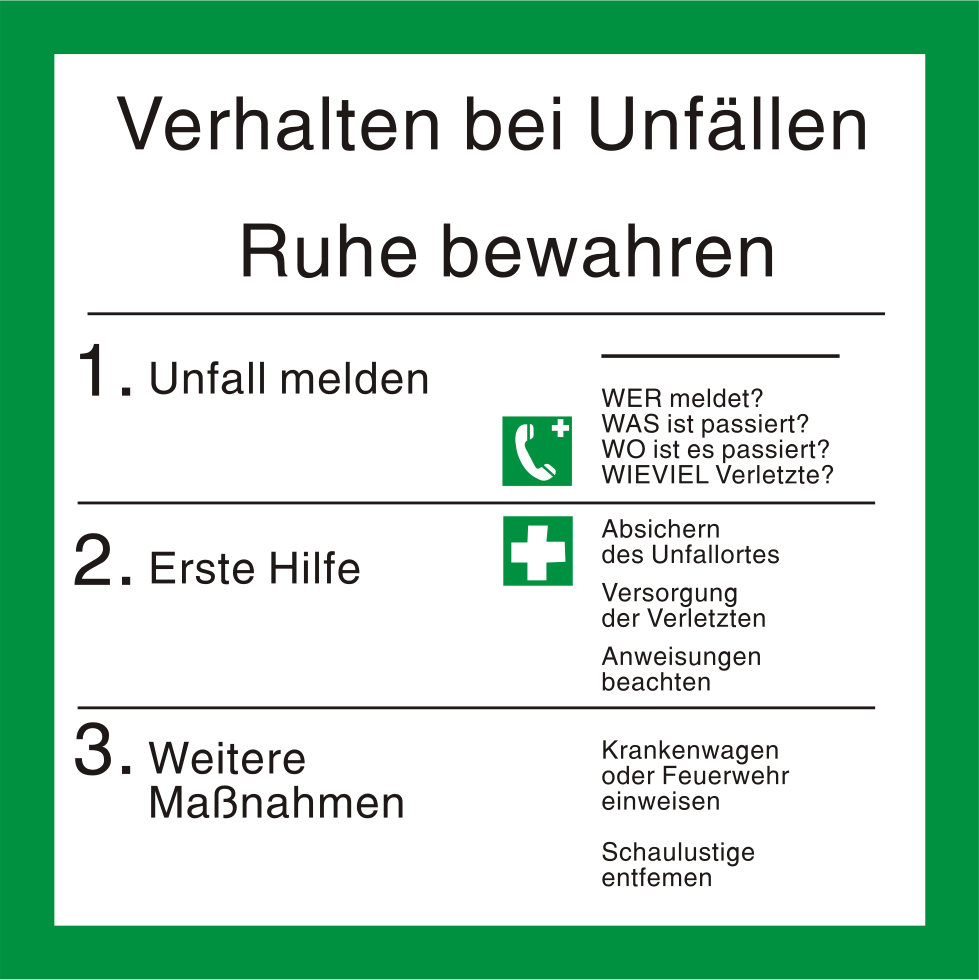 Verhalten bei Unfällen