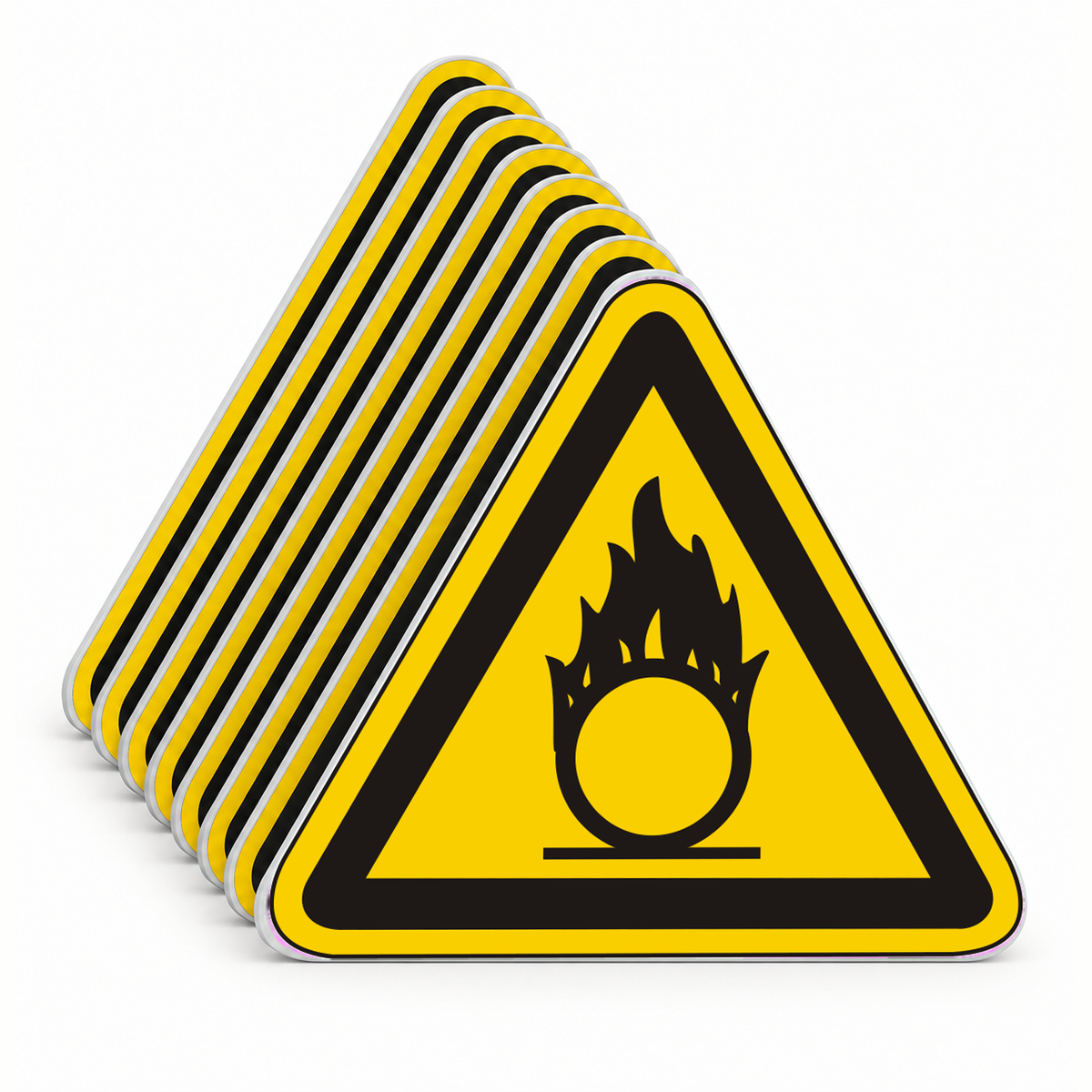 Warnschild Warnung vor brandfördernden Stoffen – Mehrfachpack