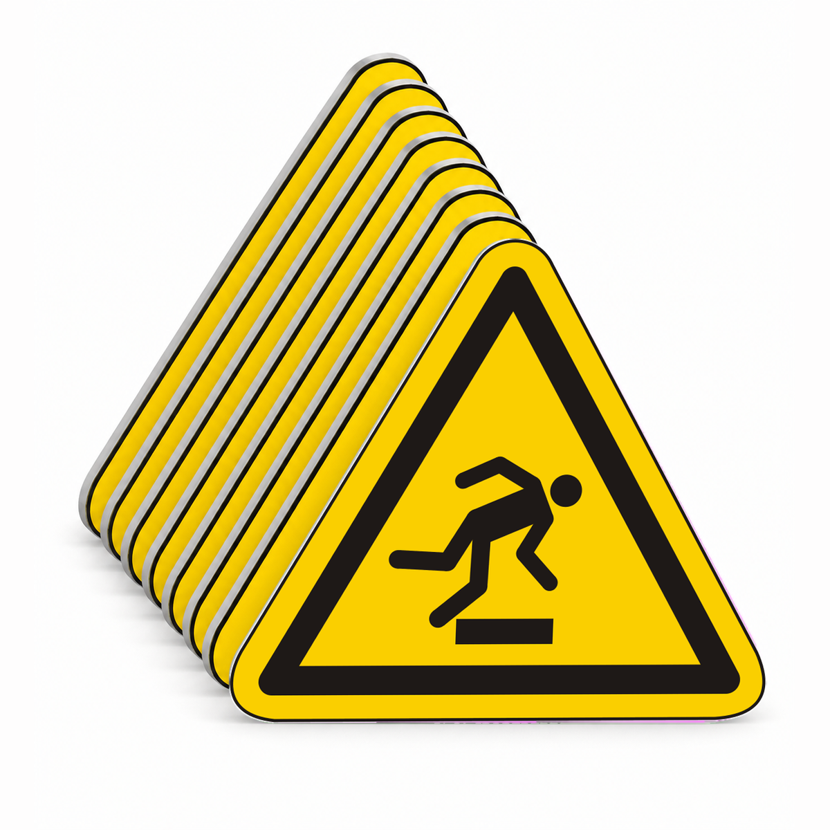 Warnschild Warnung vor Stolpergefahr – ISO 7010 – Mehrfachpack