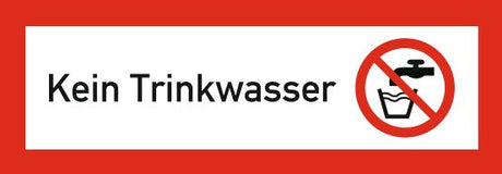 Brandschutzschild mit Aufdruck Kein Trinkwasser + Symbol