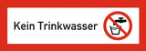 Brandschutzschild mit Aufdruck Kein Trinkwasser + Symbol