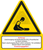 Warnschild (KOMBI) Warnung vor Erstickungsgefahr + Löschvorgang von innen – ISO 7010