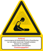 Warnschild (KOMBI), Warnung vor Erstickungsgefahr + Löschvorgang von außen – ISO 7010