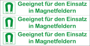 Aufkleber "Geeignet für den Einsatz in Magnetfeldern"