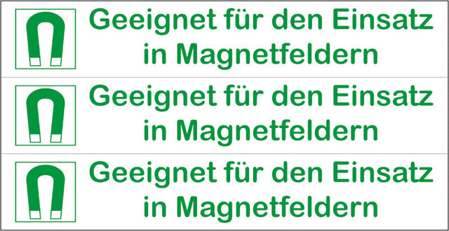 Aufkleber "Geeignet für den Einsatz in Magnetfeldern"