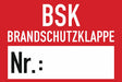 Schild (Digitaldruck, UV-echt) mit Aufdruck / Symbol Brandschutzklappe Nr.________