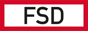 Sonderschild (Digitaldruck, UV-echt) mit Aufdruck / Symbol FSD
