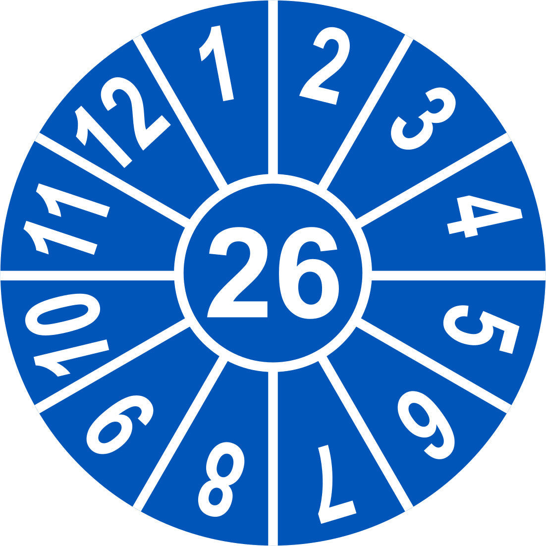 Tüv-Marke 2026 blau/weiß 10er Set