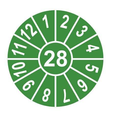 Tüv-Marke 2028 grün/weiß 10er Set