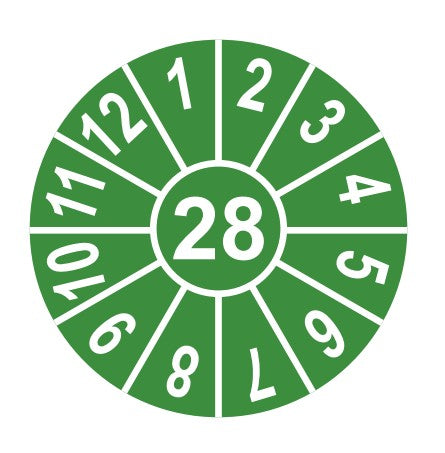 Tüv-Marke 2028 grün/weiß