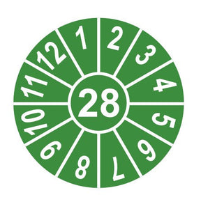 Tüv-Marke 2028 grün/weiß
