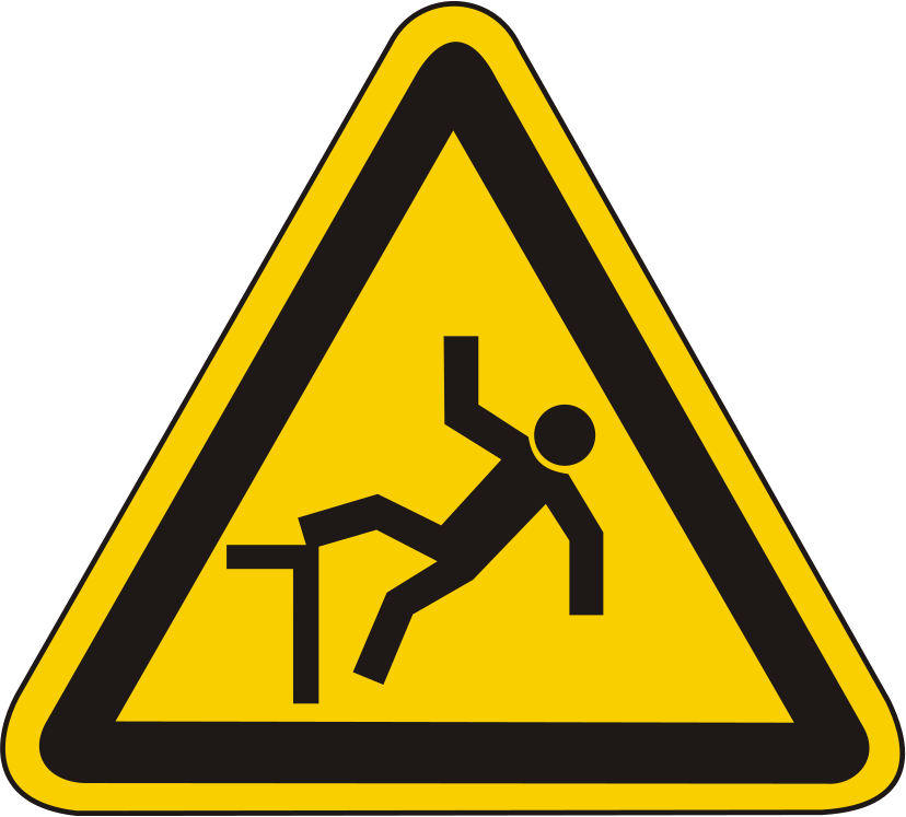 Warnschild Warnung vor Absturzgefahr