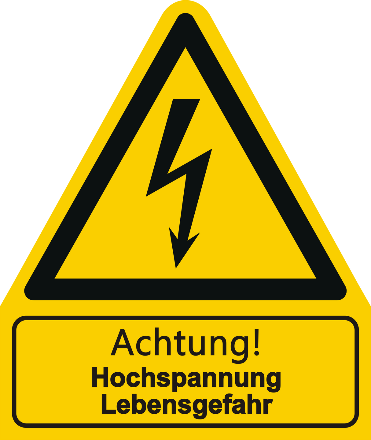 Warnschild W 012 Achtung! Hochspannung Lebensgefahr – ISO 7010