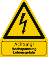 Warnschild W 012 Achtung! Hochspannung Lebensgefahr – ISO 7010