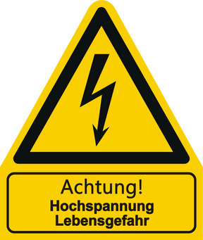 Warnschild W 012 Achtung! Hochspannung Lebensgefahr – ISO 7010