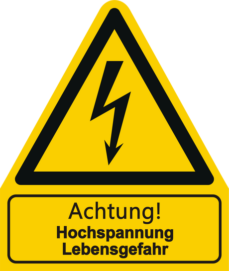 Warnschild W 012 Achtung! Hochspannung Lebensgefahr – ISO 7010